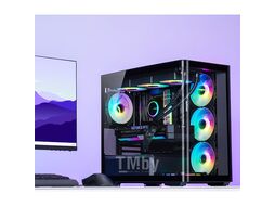 Корпус JONSBO D300 Black без БП, боковая панель из закаленного стекла, mini-ITX, micro-ATX, черный