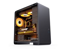 Корпус JONSBO U4 PRO Black без БП, боковая панель из закаленного стекла, mini-ITX, micro-ATX, ATX, черный