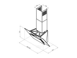 Вытяжка каминная MIRA 500 BLACK черный управление: кнопочное (1 мотор) LEX TRFE000014