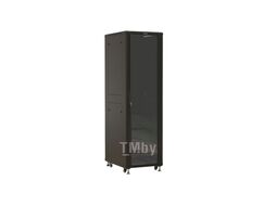 Шкаф серверный Hyperline (TTBR-4261-AS-RAL9004) напольный 42U 600x1000мм пер.дв.стекл задн.дв.спл.стал.лист 2 бок.пан. 800кг черный 910мм 2055мм IP20 сталь