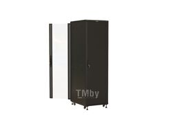 Шкаф серверный Hyperline (TTBR-4261-AS-RAL9004) напольный 42U 600x1000мм пер.дв.стекл задн.дв.спл.стал.лист 2 бок.пан. 800кг черный 910мм 2055мм IP20 сталь