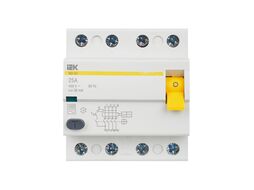 Выключатель дифф. тока IEK ВД1-63 MDV10-4-025-030 25A 30мА AC 4П 400В 4мод белый