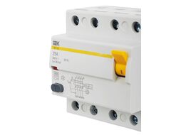 Выключатель дифф. тока IEK ВД1-63 MDV10-4-025-030 25A 30мА AC 4П 400В 4мод белый