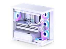 Корпус JONSBO D300 White без БП, боковая панель из закаленного стекла, mini-ITX, micro-ATX, белый