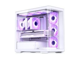 Корпус JONSBO D300 White без БП, боковая панель из закаленного стекла, mini-ITX, micro-ATX, белый