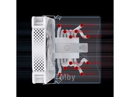 Кулер JONSBO HX6240 White LGA2011/1700/1200/115X/AM4 (TDP 230W, PWM, 120mm Fan, 6 тепловых трубок, медная база, 4-pin, белый)