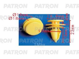 Клипса пластмассовая CHRYSLER применяемость: пистон обшивки PATRON P37-1608