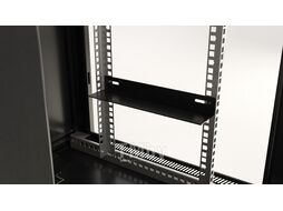 Шкаф коммутационный Hyperline (TWB-0945-SR-RAL9004) настенный 9U 600x450мм пер.дв.стал.лист 60кг черный 275мм 180град. 500мм IP20 сталь