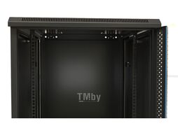 Шкаф коммутационный Hyperline (TWB-0945-SR-RAL9004) настенный 9U 600x450мм пер.дв.стал.лист 60кг черный 275мм 180град. 500мм IP20 сталь