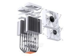 Кулер JONSBO CR-1400 DV2 White LGA1700/1200/115X/AM5/AM4 (TDP 220W, PWM, 92mm ARGB Fan*2, 6 тепловых трубкок, белый, 4-pin)