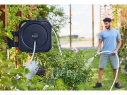 Катушка со шлангом настенная автоматическая 30 ERGO 1/2" 30 м, фитинги, комплект для подключения Cellfast 55-420