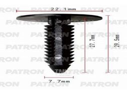 Клипса пластмассовая GM,CHRYSLER применяемость: крепление обшивки PATRON P37-0755
