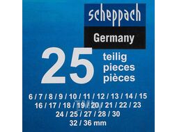 Ключи комбинированные, набор 25пр. (6-25, 27, 28, 30, 32, 36мм) на полотне Scheppach Sch-5261P36