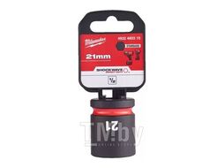 Головка ударная Shockwave 1/2" 21мм (размер посадки: 1/2", размер головки: 21 мм, материал: CrMo, тип крепления: квадрат с отверстием) MILWAUKEE 4932480315