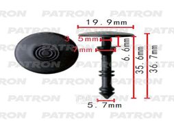 Клипса пластмассовая Fiat Применяемость: Клипса крепления порогов PATRON P37-2302