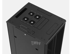 Шкаф коммутационный Hyperline (TTB-4266-DD-RAL9004) напольный 42U 600x600мм пер.дв.перфор. задн.дв.перфор. 2 бок.пан. 800кг черный 510мм 2055мм IP20 сталь