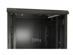 Шкаф коммутационный Hyperline (TTB-4266-DD-RAL9004) напольный 42U 600x600мм пер.дв.перфор. задн.дв.перфор. 2 бок.пан. 800кг черный 510мм 2055мм IP20 сталь