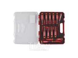Отвертки VDE 12шт (диэлектрические, трехгранные, SL 2.5 / SL 3 / SL 4 / SL 5.5 / PZ1 / PZ2 / PH1 / PH2 / T10 / T15 / T20/тестер) MILWAUKEE 4932479095