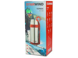 Термос Starwind 30-1500 1.5л. серебристый/красный картонная коробка