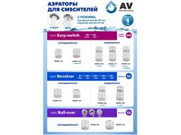 Аэратор для смесителя подвижныйвн. с ключом и переходом, (SUS. Переключение - Easy-switch) AV engineering AVSSS-123