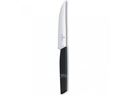 Нож кухонный Victorinox Swiss Modern 6.9003.12W стальной столовый для стейка лезв.120мм серрейт. заточка черный