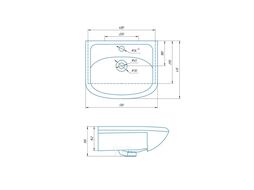 Комплект тумба Июнь 50 с умывальником Rosa Уют 50 (фасад белый)