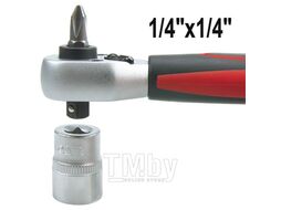 Трещотка для бит и головок 1/4" Т72 L136мм Yato YT-0331
