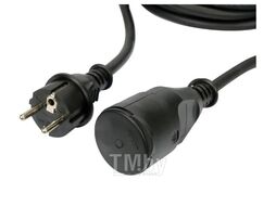 Удлинитель электрический 10м 1 розетка c резиновой изоляцией IP44 (16A, 230V-50Hz, кабель H05RR-F 3х1.5мм. кв.) Yato YT-81021