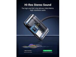 Аудио конвертер UGREEN USB Audio Converter USB-A to USB-C with 3.5mm Headphone Jack CM397 Black (80897)