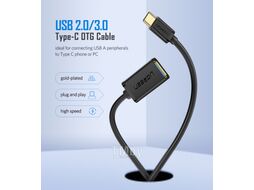 Переходник UGREEN USB-C Male to USB 3.0 A Female Cable US154 (Black) (30701)
