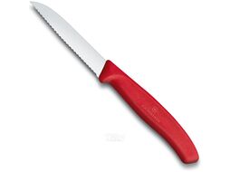 Нож кухонный Victorinox Swiss Classic 6.7431 стальной для овощей лезв.80мм серрейт. заточка красный