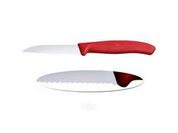 Нож кухонный Victorinox Swiss Classic 6.7431 стальной для овощей лезв.80мм серрейт. заточка красный