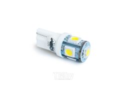 Светодиодная лампочка T027 Т10 (W2,1x9,5d) 5SMD 5050 3 chip W5W, блистер 2 шт (белый) AVS A80605S