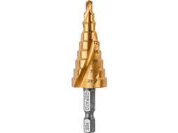 Сверло по металлу ступенчатое 4-20 мм HSS TIN (спиральный профиль) GEPARD GP0304-20