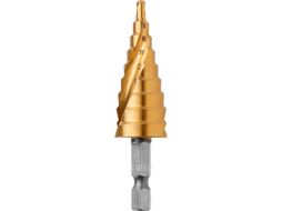 Сверло по металлу ступенчатое 4-20 мм HSS TIN (спиральный профиль) GEPARD GP0304-20