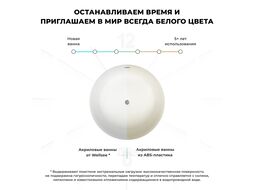 Отдельностоящая круглая акриловая ванна Wellsee Pour Plus 237101004