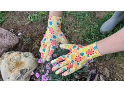 Перчатки нейлоновые, непол.прозрачное нитрил.покрыт. (желтые) STARTUL GARDEN (ST7181) (садовые)