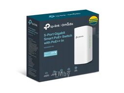 Коммутатор Smart линейки Omada с 5 гигабитными портами (1 порт с входящим PoE++, 4 порта с исходящим PoE+) TP-Link SG2005P-PD
