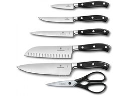 Набор ножей кухон. Victorinox Forged Cutlery Block 7.7243.6 компл.: 6шт с подставкой черный подар.коробка