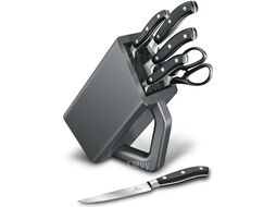 Набор ножей кухон. Victorinox Forged Cutlery Block 7.7243.6 компл.: 6шт с подставкой черный подар.коробка