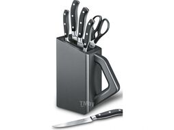 Набор ножей кухон. Victorinox Forged Cutlery Block 7.7243.6 компл.: 6шт с подставкой черный подар.коробка
