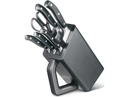 Набор ножей кухон. Victorinox Forged Cutlery Block 7.7243.6 компл.: 6шт с подставкой черный подар.коробка