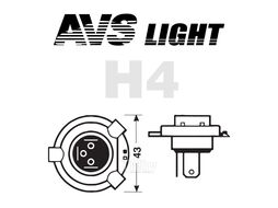 Галогенная лампа SIRIUS/NIGHT WAY/ PB H4.12V.60/55W.Plastic box-2шт. AVS A78949S