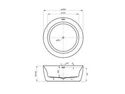 Отдельностоящая круглая акриловая ванна Wellsee Pour Plus 237101003
