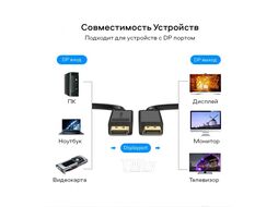 Кабель UGREEN DP 1.2 Male to Male Cable 1m DP102 (Black) 10244