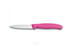 Нож кухонный Victorinox Swiss Classic 6.7606.L115 стальной для чистки овощей и фруктов лезв.80мм прямая заточка розовый