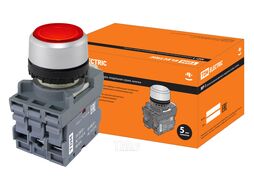 Кнопка MP1-21R(LED) в сборе d22мм/220В 1з+1р красная TDM SQ0747-0013