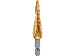 Сверло по металлу ступенчатое 4-12 мм HSS TIN (спиральный профиль) GEPARD GP0304-12