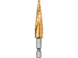 Сверло по металлу ступенчатое 4-12 мм HSS TIN (спиральный профиль) GEPARD GP0304-12