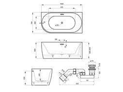 Пристенная акриловая ванна Wellsee Belle Spa 235702002